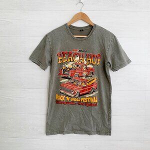 Repco Beach Hop 2022 Rock n Roll Festival Green t-shirt Whangamata NZ S